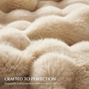 EVERGRACE Ultra Soft Luxury Fluffy Ridgeline Faux Rabbit Fur Throw Blanket, Thick Warm Bubble Throw for Bed, Cozy Plush Reversible Blankets for Couch, Chair, Sofa, Cream, 80x90 Inches, 870 GSM by CozyNest Decor
