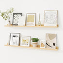 Picture Ledge Shelf, Solid Pine Wood Floating Shelves Set of 2, 32 Inches Nursery Book Shelves for Toys Storage, Kids Bookshelf Wall Mounted for Living Room Decor Photo Frames, Unfinished Natural by TinyTreasures Baby Boutique