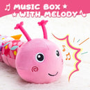Baby Toys 0-6-12 Months,Infant Musical Stuffed Animals Activity Toys with Muti-Sensory Crinkle,Rattles,Baby Girl Toys Gifts for Newborn Tummy Time,Caterpillar,Pink by TinyTreasures Baby Boutique