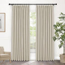 Macochico Pinch Pleated Full Blackout Curtains for Bedroom Living Room Ivory White Linen Curtains Thermal Insulated and Noise Reducing Window Panels with Tieback Shabby Chic Decor 84”Wx84”L 1 Panel by CozyNest Decor