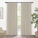 Macochico Pinch Pleated Blackout Curtains 102 Inches Long 100% Blackout Natural Linen Drapes for Bedroom Living Room Windows Farmhouse Burlap Curtains with Tieback 52”Wx102”L Ivory White 1 Panel by CozyNest Decor