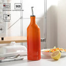 Sweejar Ceramic Olive Oil Dispenser Bottle, 20 Oz EVOO Oil and Vinegar Dispensing Bottle with Spout for Kitchen, Set of 1, 24 Fl Oz (Gradient Orange) by CozyNest Decor