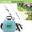 Battery Powered Sprayer 2 Gallon, Upgrade Powerful Electric Garden Sprayer with 3 Mist Nozzles, Rechargeable Handle, Retractable Wand, Adjustable Shoulder Strap for Lawn,Garden,Cleaning by GreenHaven Gardens