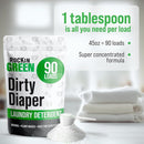 Rockin' Green Laundry Detergent, Plant based, All Natural Laundry Detergent Powder, Vegan and Biodegradable Odor Fighter, Safe for Sensitive Skin (Baby Cloth Diaper 90 Loads Unscented) by TinyTreasures Baby Boutique