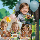 22PCS Safari Animal Cake Toppers & Wild One Birthday Decorations - Jungle Cake Topper with Leaves for Animal Themed Birthday Party Decorations, Safari Cake Decorations for Zoo Theme Cakes Accessories by TinyTreasures Baby Boutique