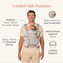 Ergobaby Omni Classic Baby Carrier Newborn to Toddler - Breathable Baby Carriers for Summer - All-Position Carrier with Lumbar Support (7-45 Pounds), Cotton, Pure Black by TinyTreasures Baby Boutique