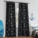 Vangao Kids Curtains for Boys Bedroom Kids Blackout Curtains 84 Inch Length Ocean Aquarium Nursery Drapes for Girls Bedroom Silver Sea Animals Print Thermal Insulated Drapes, Black 2 Panels by TinyTreasures Baby Boutique