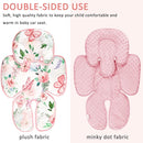 2 in 1 Infant Car Seat Insert, Adjustable Car Seat Head Support Baby Girls Boys, Soft Newborn Carseat Insert Cushion, Perfect for Carseats, Strollers, Swings (Pink Flower) by TinyTreasures Baby Boutique