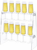 Tosnail 2-Tier Champagne Flute Glass Holder Stand, 10 Slots Champagne Flute Tabletop Stemware Hanging Display Rack for Party, Fits Up to 9 Inch Glasses by CozyNest Decor