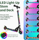 BELEEV V2 Scooters for Kids with Light-Up Wheels & Stem & Deck, 2 Wheel Folding Scooter for Girls Boys, 3 Adjustable Height, Non-Slip Pattern Deck, Lightweight Kick Scooter for Children Ages 3-12 by TinyTreasures Baby Boutique