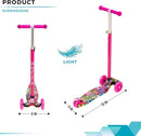 Maxi Scooter for Kids Ages 6-12 Lean-to-Steer 3 Wheel Scooter for Kids Ages 6-12 PU Light-Up Wheels Kids Scooter Adjustable Height Light Weight Aluminum Scooters T-Bar Colorful Design Printed by TinyTreasures Baby Boutique