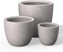Kante 18",14",10" Dia Concrete Round Planters (Set of 3), Outdoor Indoor Large Planter Pots with Drainage Hole and Rubber Plug for Home Patio Garden, Light Gray by GreenHaven Gardens