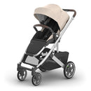 UPPAbaby Cruz V3 Stroller - from Birth + Car Seat Compatible - Full-Size, Reversible Seat - Infant Insert, Bug and Rain Shields Included - Declan (Oat Mélange/Silver Frame/Chestnut Leather) by TinyTreasures Baby Boutique