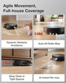 Yeedi S14 Plus Robot Vacuum and Mop, 18,000Pa Suction, OZMO Roller Mopping, ZeroTangle 2.0, TruEdge 3D Sensor, All-in-One Station with Auto Hot Water Washing & Self-Drying, Black by CozyNest Decor