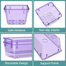WOWBOX 25 PCS Plastic Drawer Organizer Set, Desk Drawer Divider Organizers and Storage Bins for Makeup, Jewelry, Gadgets for Kitchen, Bedroom, Bathroom, Office, Clear Purple by TinyTreasures Baby Boutique
