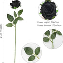 Black Fake Roses Artificial Flowers - 16 Pcs Fake Artificial Roses Silk Flowers with Stems for Home Wedding Hotel Office Centerpiece Decor by CozyNest Decor