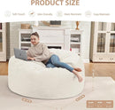 3FT Bean Bag Chair, Comfy Bean Bag Chairs with Memory Foam Filled, Fluffy Beanbag Sofa with Dutch Velvet Cover, Round BeanBag Chairs for Living Room, Playroom - Beige by TinyTreasures Baby Boutique