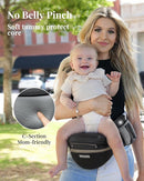 Baby Carrier Pro, MOMTORY Safety-Certified 6-in-1 Ultra Storage Baby Carrier Newborn to Toddler, Front & Back Baby Holder Carrier with Hip Seat, Pure Black by TinyTreasures Baby Boutique