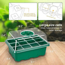 Bonviee 5-Pack Seed Starter Trays, Seed Starter Kit with Adjustable Humidity Dome and Base Indoor Greenhouse Mini Propagator for Seeds Growing Starting (12 Cells Per Tray, Green) by GreenHaven Gardens