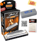 Hohner Special 20 Harmonica - Key of G Bundle with Carrying Case, Key Stickers, Online Manual, and Austin Bazaar Polishing Cloth by TinyTreasures Baby Boutique