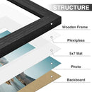 Vittanly 8x10 Picture Frames Set of 9, Shatter Resistant Plexiglass, Display 5x7 Pictures with Mat or 8x10 without Mat, Photo Frames for Wall or Tabletop, Engineered Wood, Black by CozyNest Decor