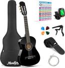 Moukey 30" Acoustic Guitar for Beginners Kids Youth 1/4 Size Dreadnought Guitarra Acustica Kit with Chord Poster, Gig Bag, Tuner, Picks, Nylon Strings, Capo, Strap - Black by TinyTreasures Baby Boutique