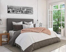 Cleveland Skyline Decor Wall Art Canvas Prints Black and White Night View USA Cityscape Panoramic Painting for Bedroom Office Framed and Ready to Hang 13.8"x47.3" by CozyNest Decor
