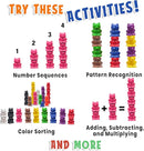 Skoolzy Rainbow Stackable Counting Bears - Stacking & Sorting Bears for Toddlers 50 pcs - Teddy Bear Math Manipulatives for 3-8 Kids & Adults by TinyTreasures Baby Boutique