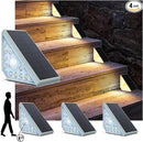 Motion Sensor Solar Step Lights Outdoor Waterproof, 8 Led Solar Stair Lights for Outside, Motion Detector Lights Solar Power for Pathway/Deck/Walkway/Drivway/Lawn/Garden(4PC) by GreenHaven Gardens
