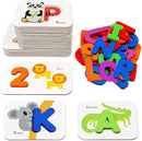 Gojmzo Alphabet Flash Cards, ABC Learning Toys for Kids 3-5, Wooden Letters Number Blocks Sight Words Matching Game, Toddler Preschool Learning Activities, Montessori Educational Toys for 3+ Year Old by TinyTreasures Baby Boutique