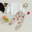 0-4T Toddler Boy Girl Halloween Outfit Fall Clothes Ghost Long Sleeve Sweatshirt Top Pants Baby Halloween Clothes by TinyTreasures Baby Boutique