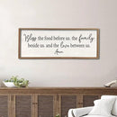 Bless the Food Before Us Sign Wall Decor 40"X15" Large Farmhouse Dining Room Wall Decor Framed Wood Rustic Home Wall Art Kitchen Hanging Decoration (Wood White) by CozyNest Decor