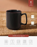 famiware Coffee Mugs Set of 4, Nebula 14oz Coffee Mugs, Ceramic Cup Set with Handle for Latte, Tea, Milk, Cappuccino, Cocoa, Matte Black by CozyNest Decor