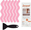 Patented Anti Slip Shower Stickers 24 PCS Safety Bathtub Strips Adhesive Decals with Premium Scraper for Bath Tub Shower Stairs Ladders Boats (Pink) by TinyTreasures Baby Boutique