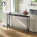 47.2'' Console Table, Skinny Entryway Table with Fast-Charging Station, Narrow Long Sofa Table, Behind Slim Couch Table for Entrance, Hallway, Living Room Decor ST-BK120-1 by CozyNest Decor