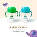 Amazon Brand - Mama Bear Silicone Weighted Straw Sippy Cup, 9 Ounces, Pack of 4, Blue/Green by TinyTreasures Baby Boutique