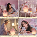 Penguin Night Light, Cute Pink Penguin Lamp with Knit Hat, Soft Silicone Nursery Nightlight for Baby, Rechargeable/Dimmable/Timer,LED Squishy Novelty Animal Bedside Lamp,Funny Gifts for Kids by TinyTreasures Baby Boutique