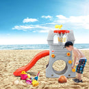 KOTEK Toddler Slide Indoor for Age 3-8, 5 in 1 Kids Climber Slide with Basketball Hoop, Telescope, Crawl Through Space & Climbing Stairs, Freestanding Kids Slide for Boys & Girls by TinyTreasures Baby Boutique