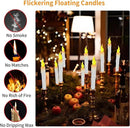 Halloween Decorations, 2023 Newest Floating LED Candles with Wand Remote Control, Witch Wizard Christmas Decor for Indoor Home Room Classroom Bedroom Birthday Party, 12pcs (White & Red), 6.6 by GreenHaven Gardens