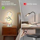 Modern Table Lamp, LED Bedside lamp with USB C+A Ports, Touch Stepless Dimmable Nightstand lamp, Unique Spiral Table lamp for Bedroom Living Room Home Office, LED Spiral lamp, Silver by CozyNest Decor