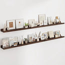 Floating Picture Ledge Shelves 72 Inch Solid Oak Wood Set of 2, Rustic Wall Storage Shelves with Lip, Kids Bookshelf, Photo & Picture Ledge Shelves for Bedroom, Living Room, Kitchen by CozyNest Decor