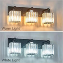 Modern Bathroom Vanity Light 3-Lights Plating Black Crystal Bathroom Wall Light Vanity Light Fixtures by CozyNest Decor