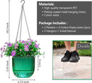 6.5 Inch 2 Pcs Self Watering Hanging Planter Indoor Plant Pots Drainage Holes, Outdoor Hanging Planters Flower Pot Basket, Visible Water Level, Plant Hanger Home Decor, Gardening by GreenHaven Gardens