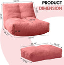 Bean Bag Chair with Ottoman, Comfy Bean Bag Sofa with Memory Foam, Lazy BeanBag Sofa with Footstool, Fireside Bean Bag Couch for Living Room, Bedroom, Apartment by TinyTreasures Baby Boutique