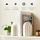 Decorative Bookends for Shelves, Set of 2 Book Ends for Heavy Books, Layered Arch Design Beige Bookend by CozyNest Decor