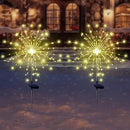 Solar Garden Firework Lights Outdoor Waterproof 2 Pack Solar Powered Art Stake Twinkle Lighting for Outside Decor, 120 LED Sparklers String Lights for Yard Party Decorations (Warm White) by GreenHaven Gardens