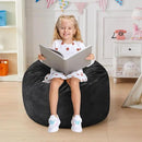 Bean Bag Chairs for Kids - Memory Foam Furniture BeanBag Chair - Kids/Teens Sofa with Soft Micro Fiber Cover - Round Fluffy Couch for Living Room Bedroom College Dorm - 2.5 ft, Carbon Black by CozyNest Decor