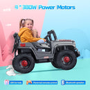SEALIGHT 12V Kids Ride On Car Truck w/Parent Remote Control, Children Ride On Toy Toddler Electric Vehicle with Double Doors/Safety Belt/LED Lights/Music Player/Bluetooth by TinyTreasures Baby Boutique