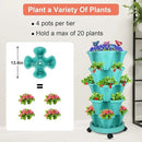 Vertical Planter, 5 Tier Stackable Strawberry Planter with Garden Tool Set, Movable Indoor/Outdoor Garden Herb Pot for Growing Vegetables and Succulents, Teal by CozyNest Decor