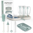 Momcozy Bottle Brush Set - Baby Bottle Cleaner Kit with Silicone Brush, Nipple Brush, Straw Brush, Soap Dispenser, Drying Rack - 7 in 1 Bottle Cleaning Tool for Home and Travel by TinyTreasures Baby Boutique